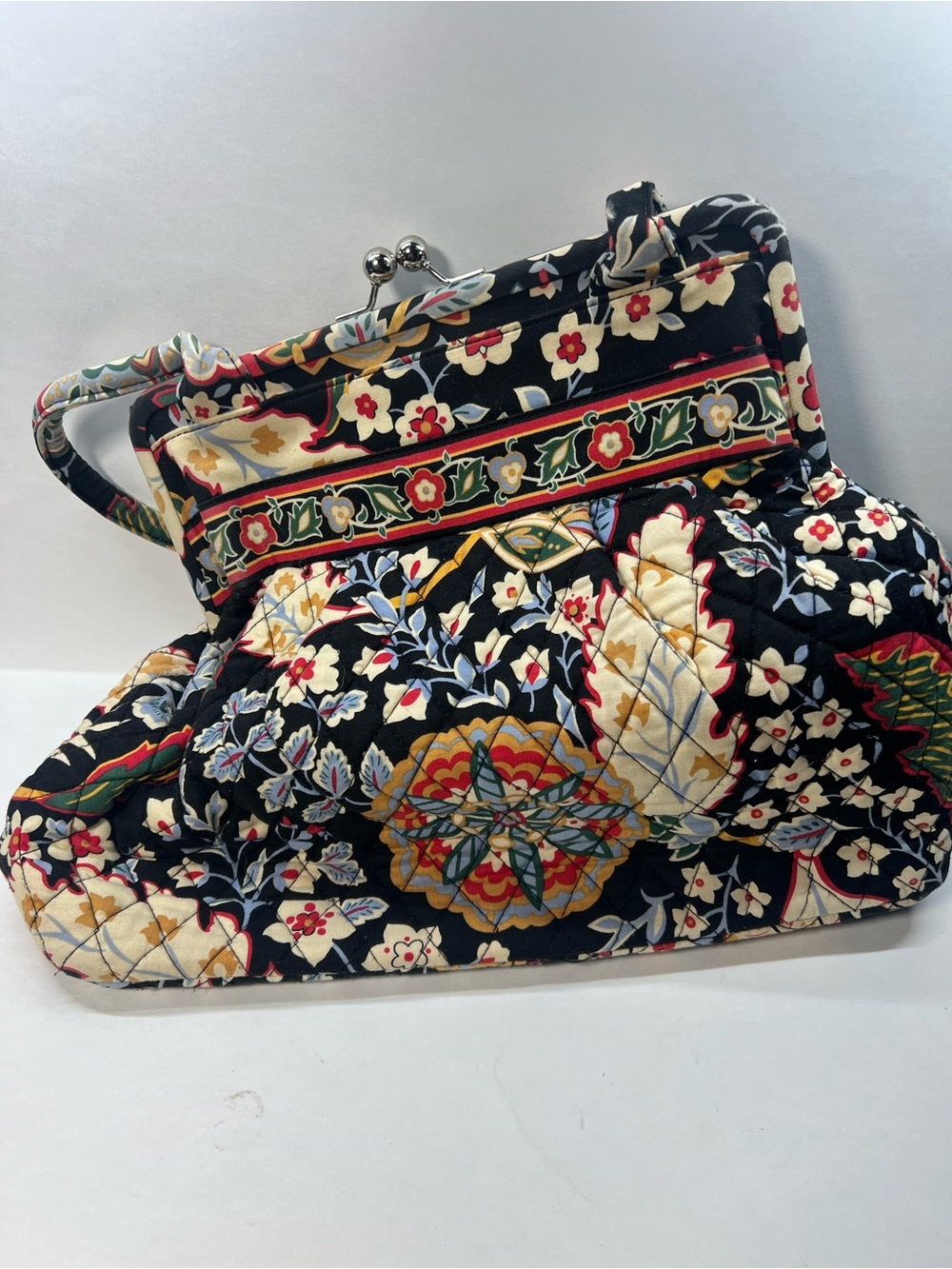 Vera Bradley Nouveau Bloom Kisslock Satchel with Matching Wallet - Picture 2 of 5